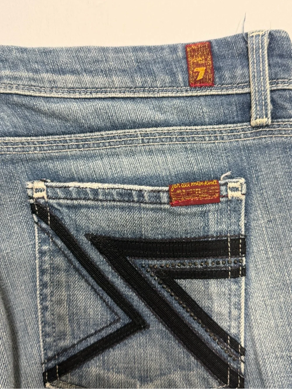 7 For All Mankind Flynt Light Blue Flare Jeans